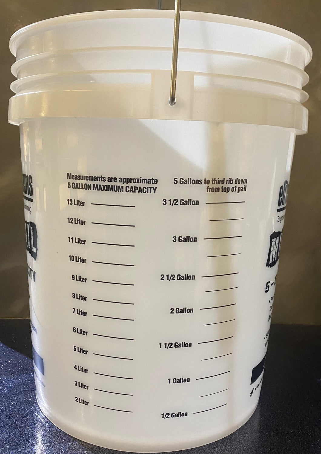 5 Gallon Mix Bucket with Measurements